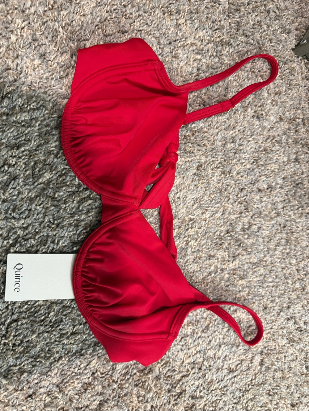 Quince Vibrant Red Underwire Bikini Top